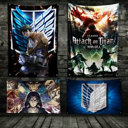 3x5 Ft Anime Attack on Titan Flag Polyester Digital Printing Banner for Garage Wall Art Out Door Decoration With Brass Grommets