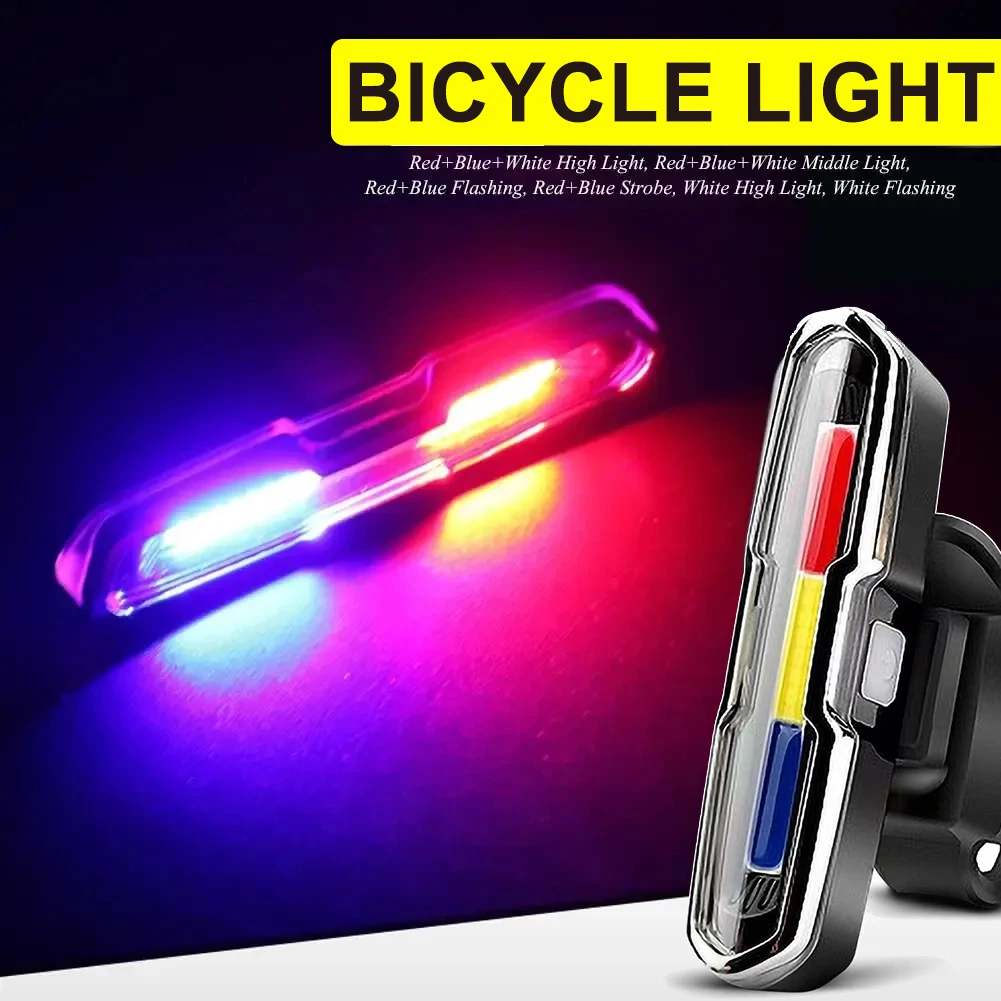 Luces traseras LED para bicicleta, lámpara recargable por USB, iluminación para bicicleta de montaña y carretera