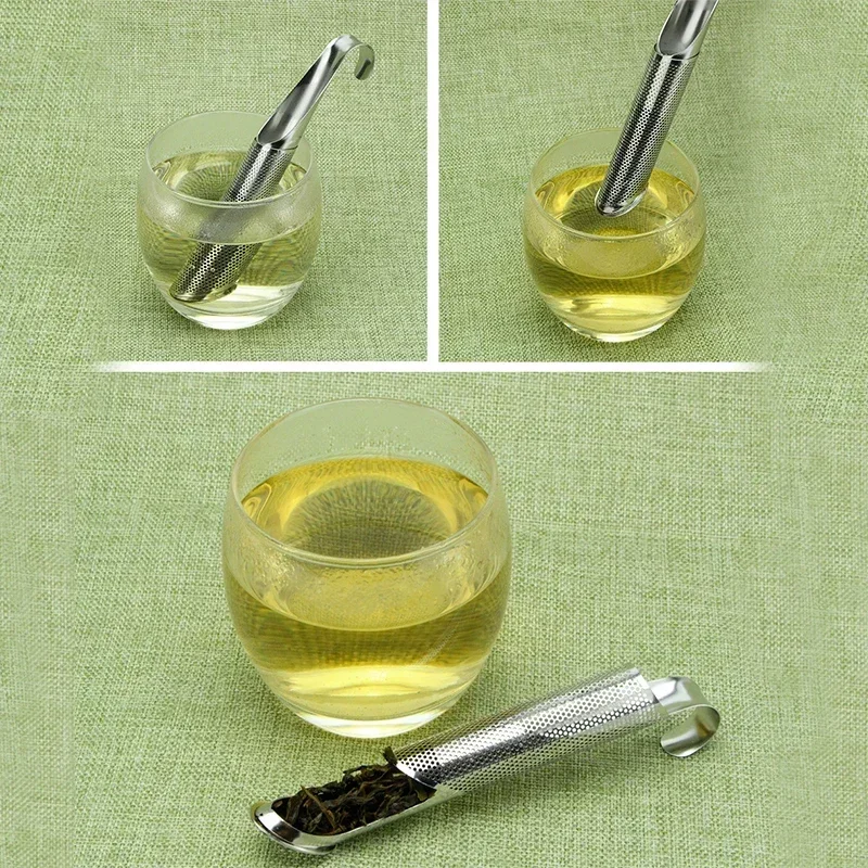 Accessoires de cuisine, nouveau passoire à thé, incroyable infuseur en acier inoxydable, conception de tuyau, support de sensation tactile, outil cuillère à thé, filtre infuseur