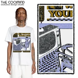 Coolmind U0005-T2 Funny Skull Graphic Exclusive Print Men T Shirt Big Size Cotton Tshirt Men Funny Tee Shirts