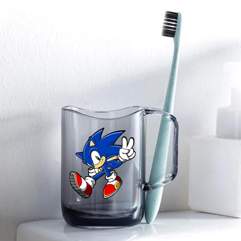 

Soniced Toothbrush Cup Couple Home Bathroom Accessories Decorative Mouthwash Cup Cartoon Anime Printed Toothbrush Cup Gift