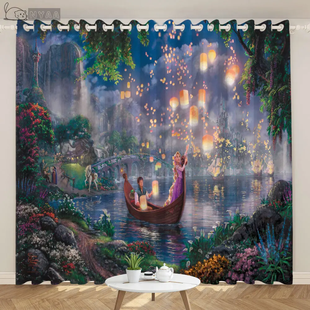 

Custom Digital Color Oil Painting Curtain Princess Castle Curtain European Street View Living Room Girl Bedroom Window cortinas