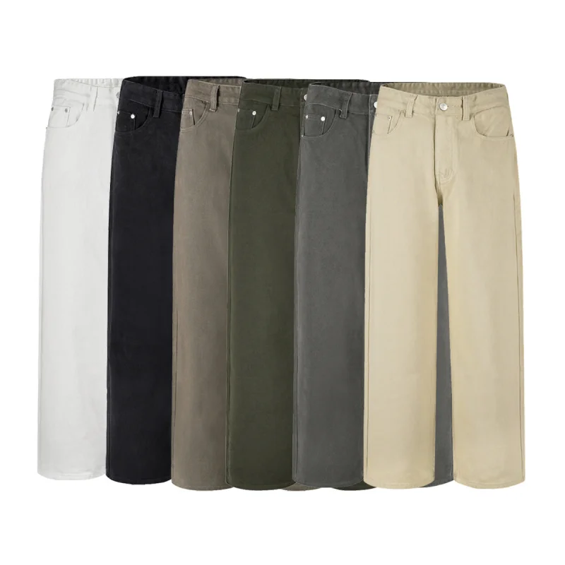 

6-color straight leg loose jeans men's 2025 trend simple and versatile fashion Korean version street casual long pants