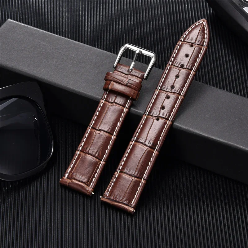 Classic Genuine Leather Watcbands 24mm 22mm 20mm 18mm 16mm Business Men Bracelets Watch Accessories Watch Straps