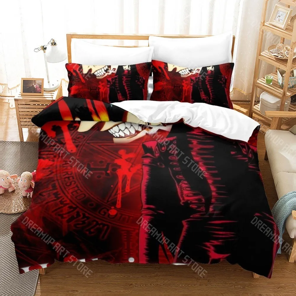 3D Printed Hellsing Bedding Set for Boys Girls Duvet Cover And Pillowcase Included Twin Queen King Full Single Double Sizes