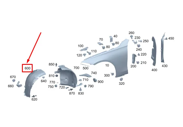 

FOR MERCEDES-BENZ S W223 Front Wheel Arch Liner Fender Part A2236900100 2236900200