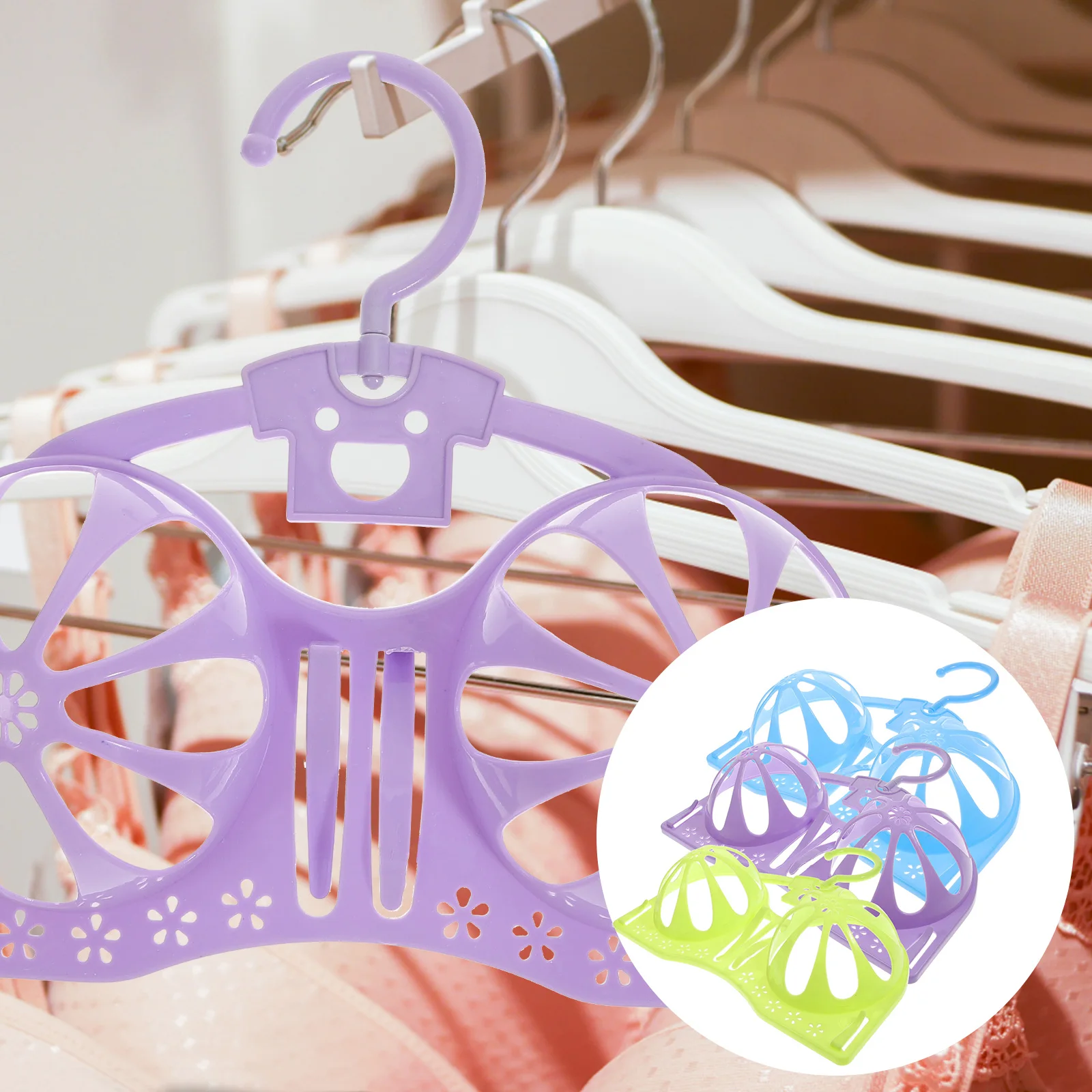 

3Pcs Bra Drying Rack PP Anti-Deformation Underwear Hanger Creative Laundry Clothes Storage Organizer Anti-Slip Hanger