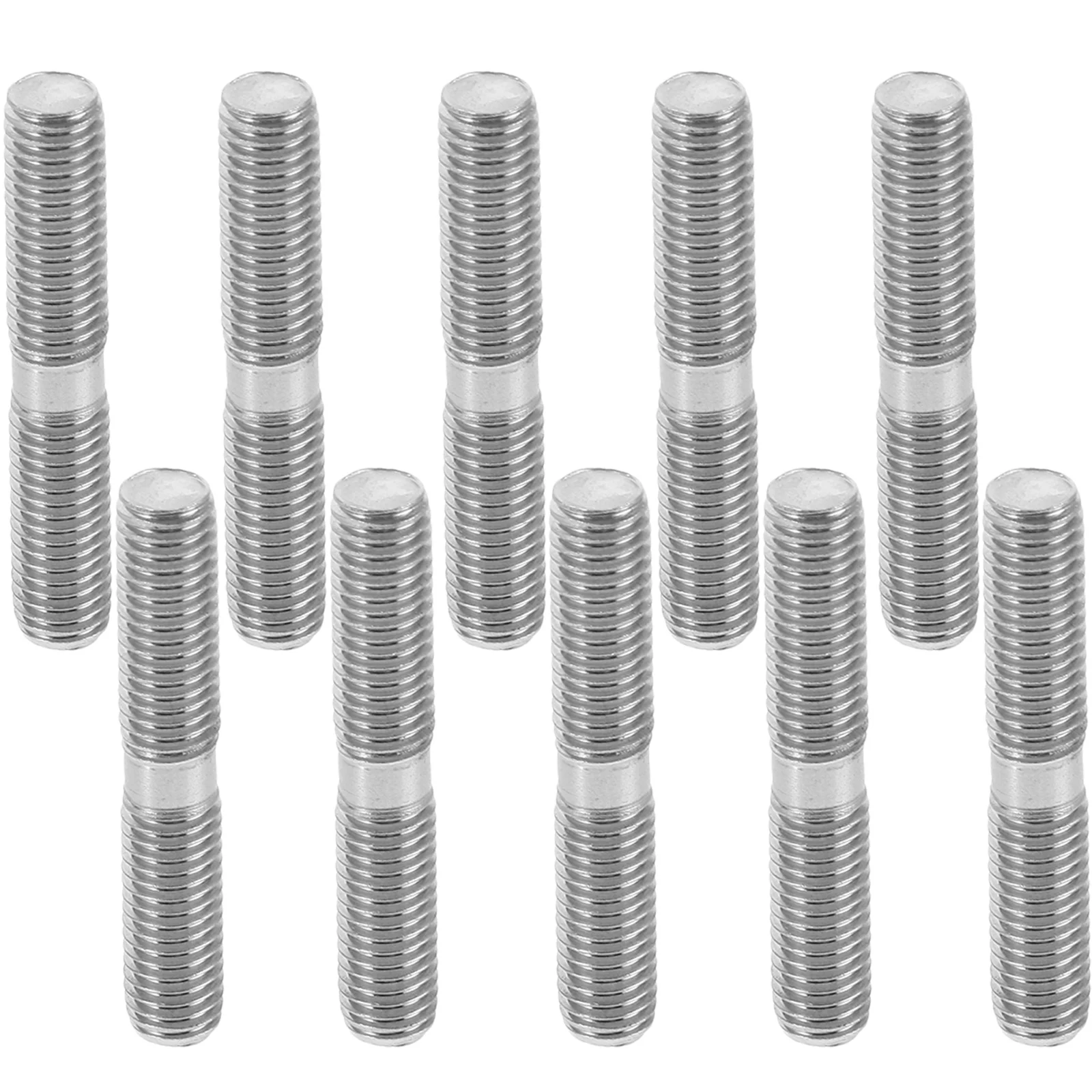 

10Pcs Stainless Steel Double-End Bolt Double-End Thread Screw Fine Rod Bolts Durable Stable Replaceable Bolt Wheel Conversion