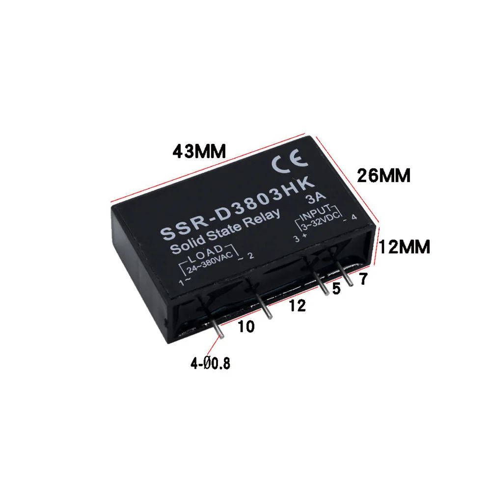 3A 5A 8A DC-AC Solid State Relay SSR Single Phase Small Solid State Relay PCB SSR-D3803HK D3805HK D3808HK Dedicated with Pins