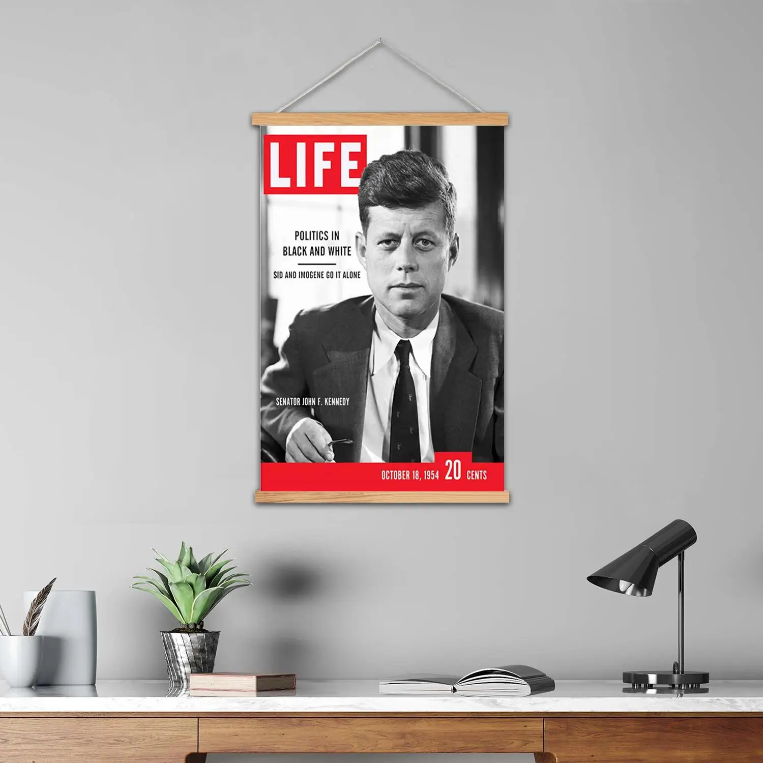 john f kennedy Framed Wall Painting Canvas Art Poster and Wall Art  Modern Family Bedroom Decor Posters,Decorative painting