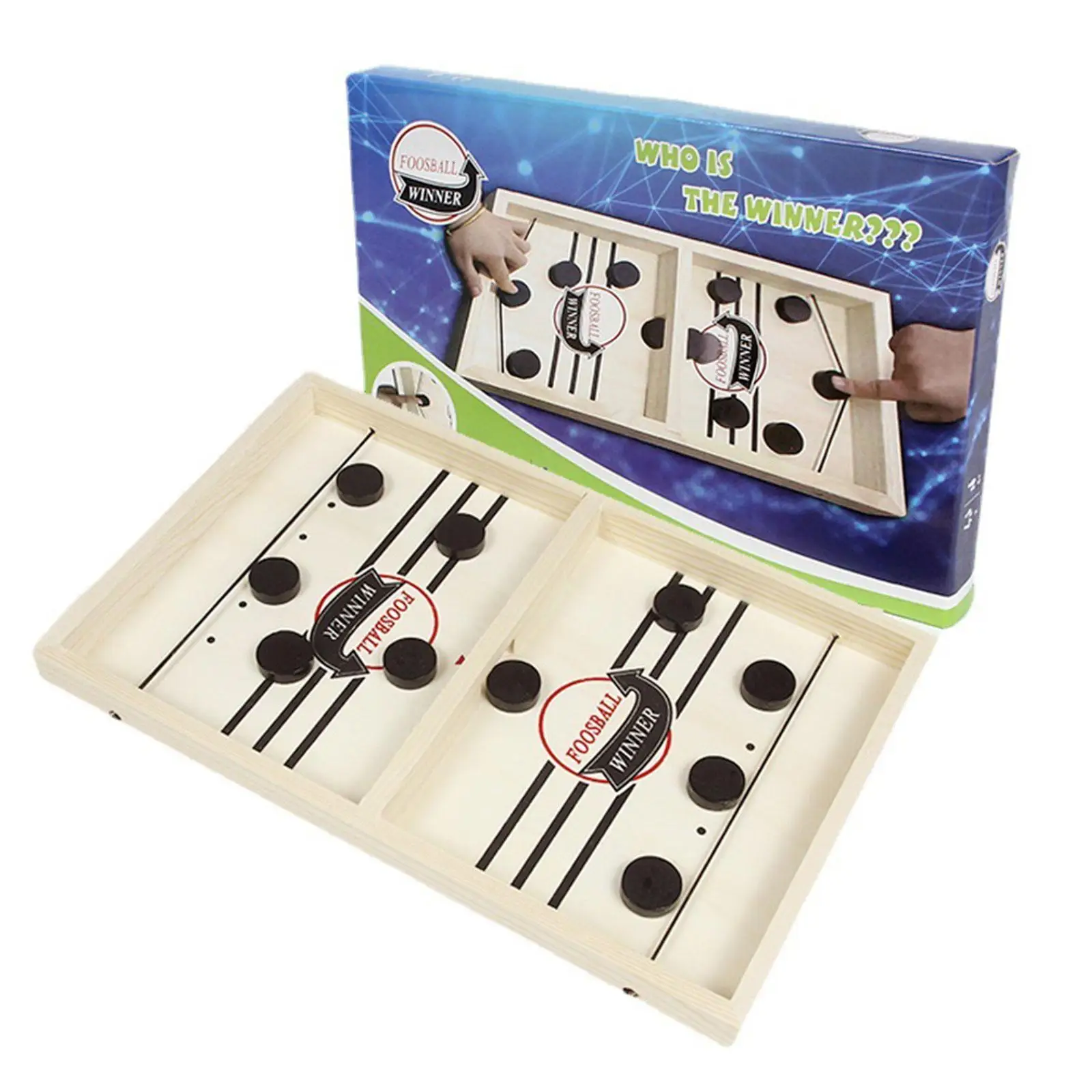 Fast Sling Puck Game Paced Wooden Table Hockey Winner Games Interactive Bouncing Chess Toys Children Desktop Battle Board Game