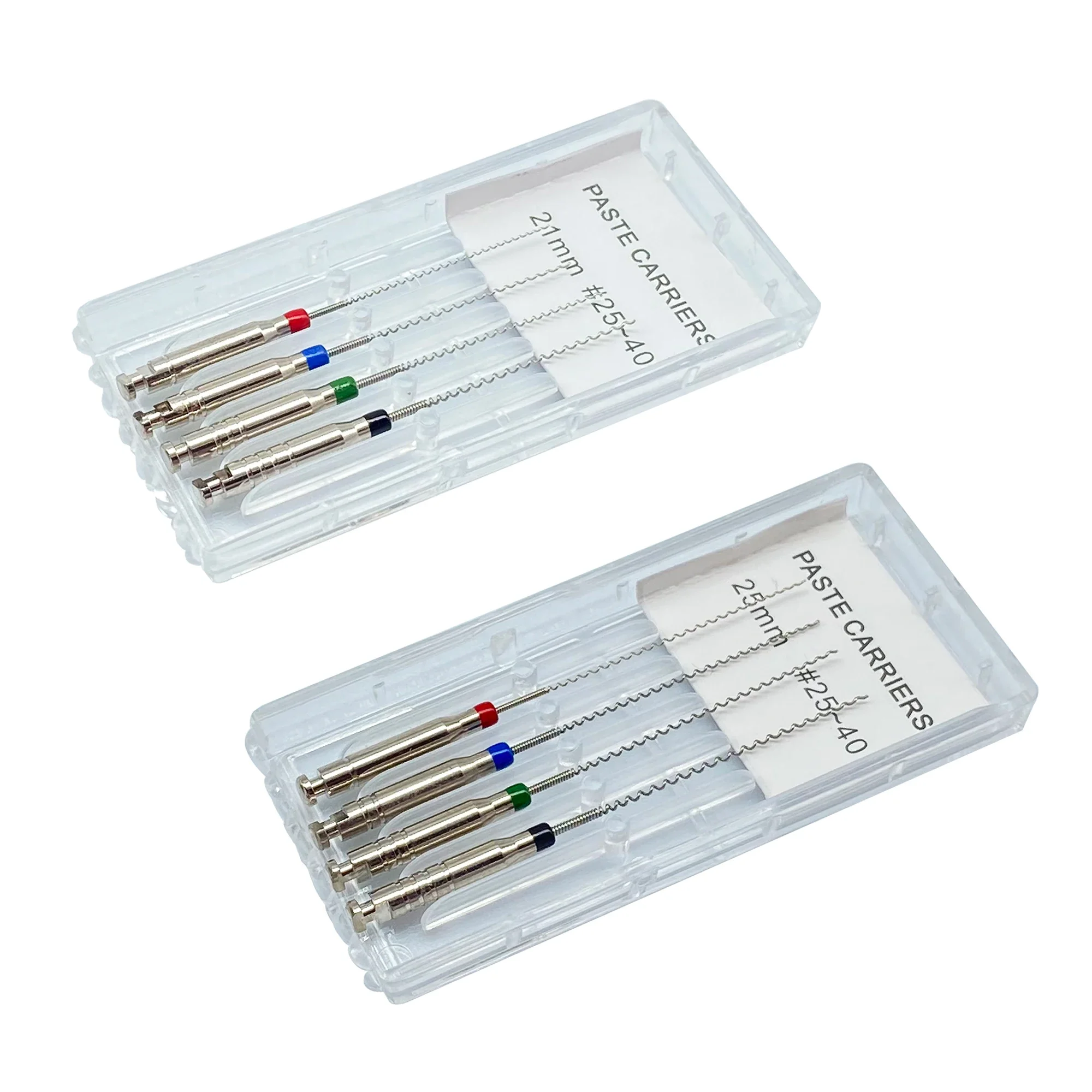 4pcs/Box 21/25mm Size: 25#-40# Dentistry Tool Dental Rotary Paste Carriers Spiral Filler Lentulo Assorted Engine Filling Paste