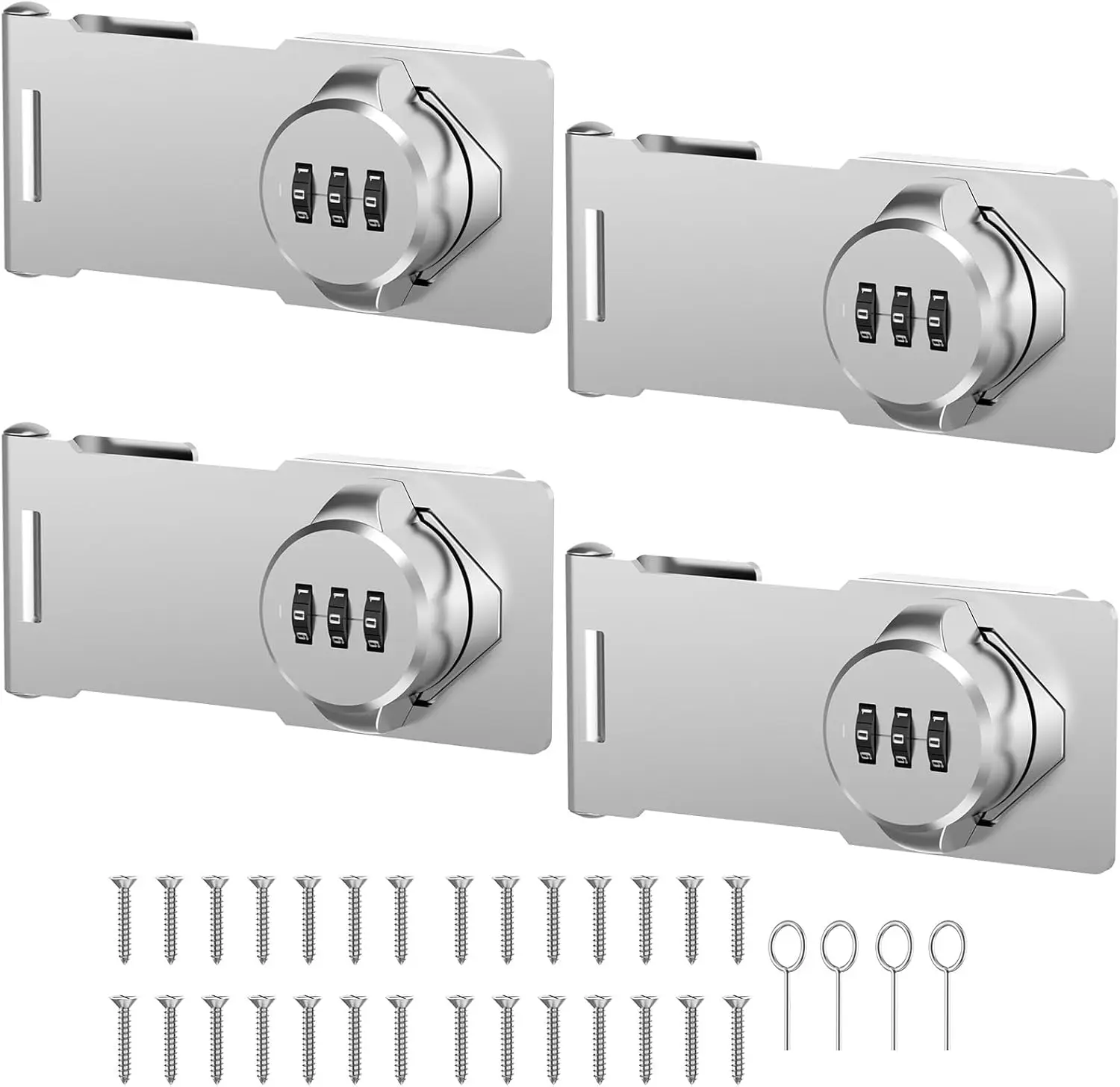 

Combination Rotary Hasp Lock for Doors, Cabinets, Gates - Keyless Security Latch