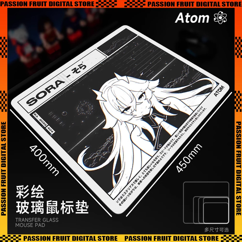 

Атом Адам фотоэлектрический стеклянный коврик для мыши, закаленный обновленный гладкий FPS киберспортивная игра, офисный настольный коврик, домашний коврик, индивидуальный коврик для мыши