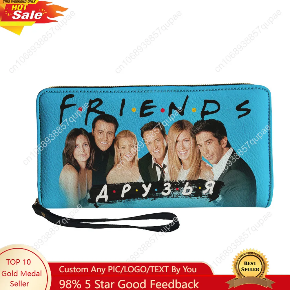 Friends TV Custom Wallet Purse Mens Womens Teenagers Zipper Long Wallets Double Print  Portable Wallet Gift Bag