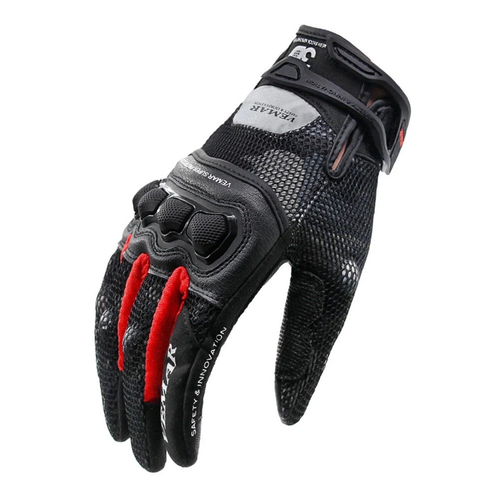 

Motorcycle Accessories Breathable Men's Motorcycle Gloves Wear-Resistant Biker Glove Hook and Loop Fasteners Anti-Slip Anti-Fall