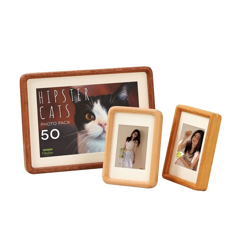 Solid Wood Photo Frame Walnut Wood Tabletop Frame, 6-Inch A4 Picture Frame, High-Quality Teak Design Home Decor