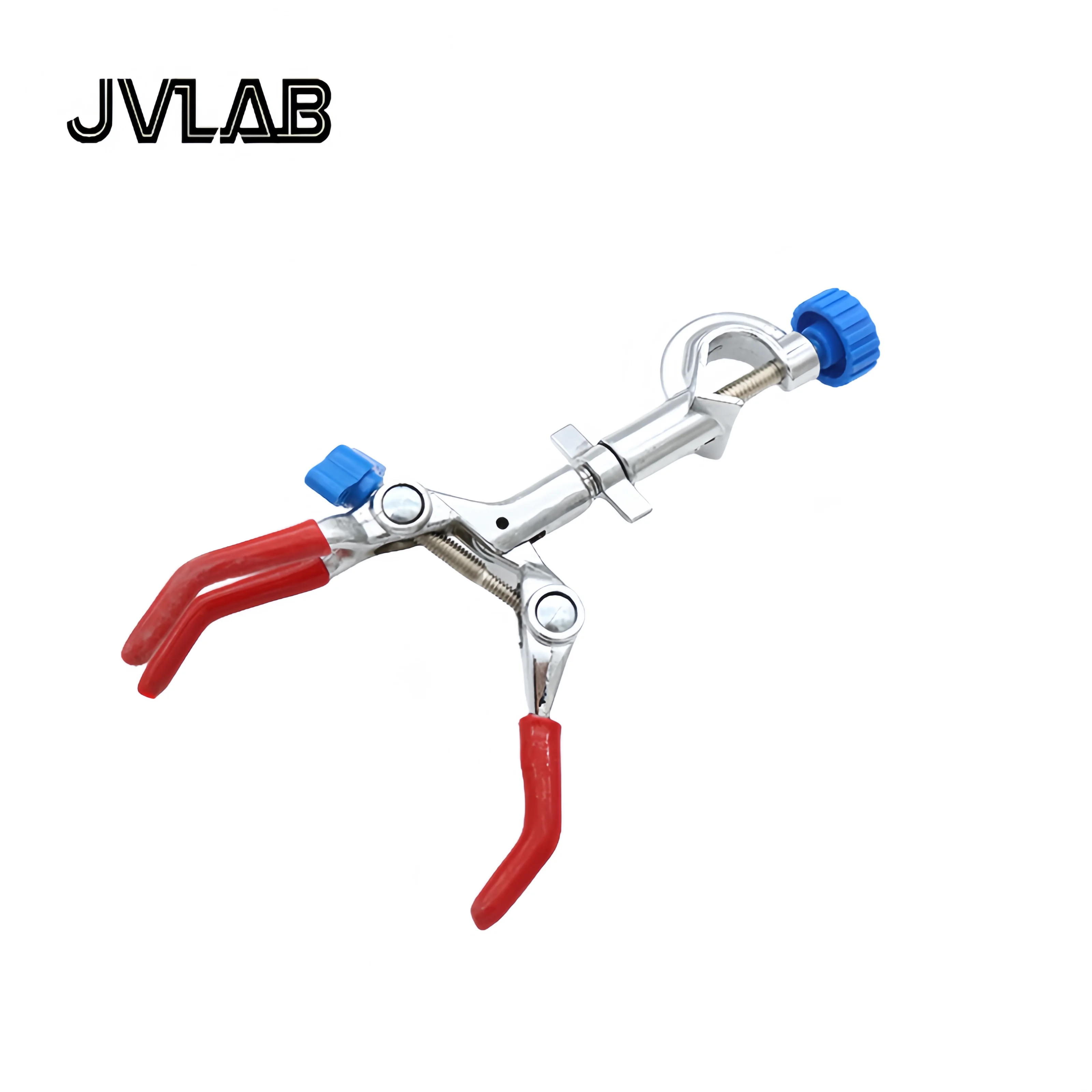Pince à trois mâchoires en alliage de Zinc de laboratoire, pince pivotante polyvalente à 3 broches, revêtement en caoutchouc, bécher de flacon, pince à tube de condenseur