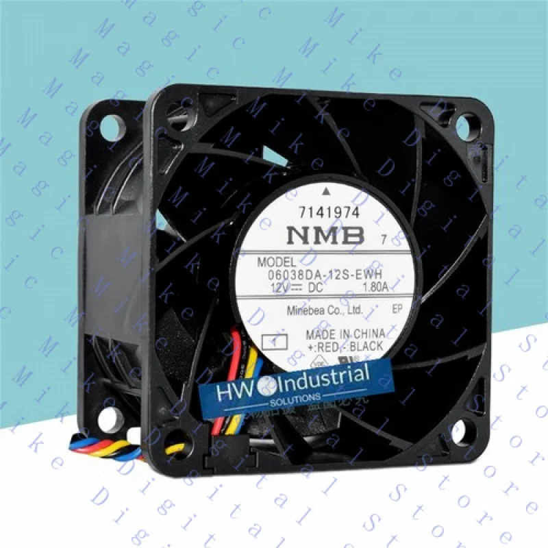 H  1/piece FOR NMB 06038DA-12S-EWH 12V 1.80A 6038 6cm Server Chassis Cooling Fan