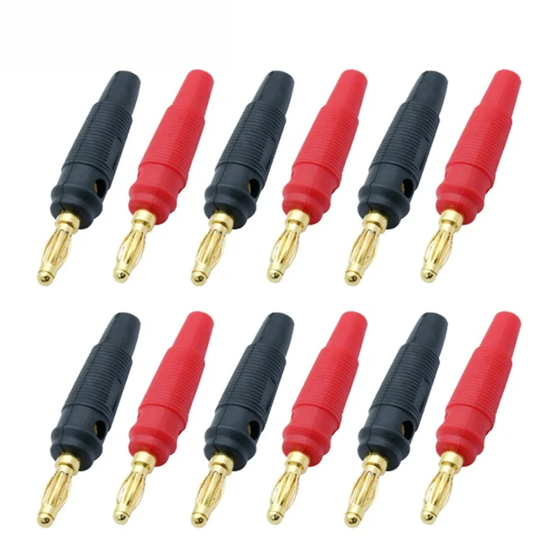 

100pcs/50pairs Pin Banana plug Gold Plated Copper 4mm Banana connector Speaker plug solderless