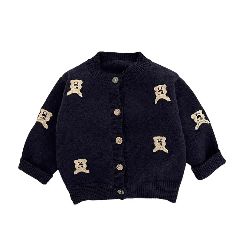 2025 Nuovo cardigan lavorato a maglia autunnale invernale alla moda per bambini giacca carina capispalla in filato morbido pullover accogliente