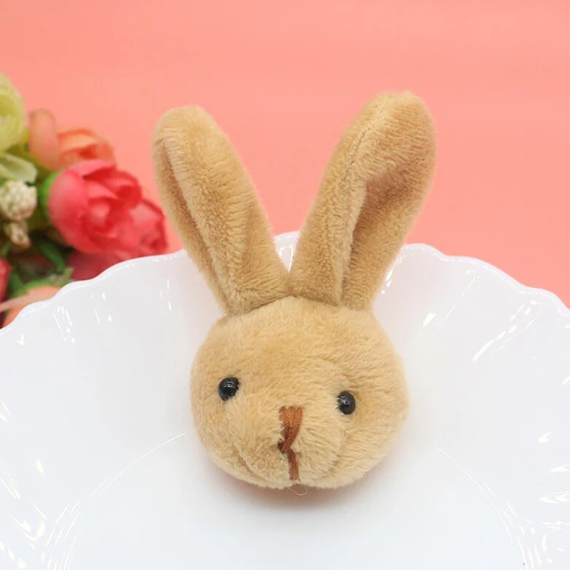 5Pcs/lot New Cartoon Plush Bear/Rabbit Patches DIY Cotton-filled Long Ears Rabbit Accessories Handmade Decorative Plush Doll