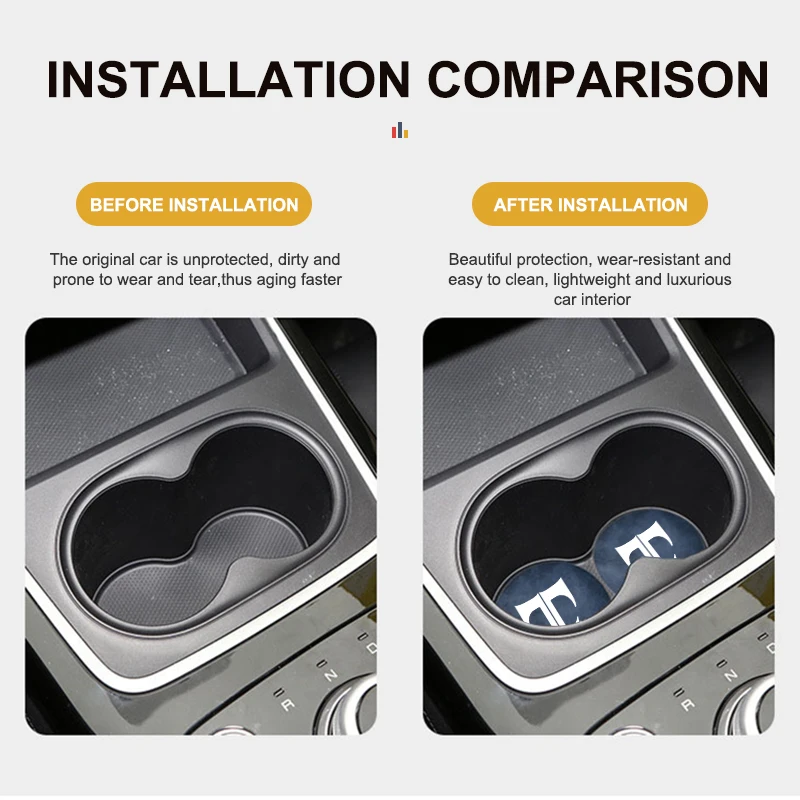 سيارة كأس الماء حامل المضادة للانزلاق وسادة شارة الملحقات الداخلية لشركة هيونداي توسكاني كوبيه تيبورون 2004 2005 2006 2007 2008 2009 #5