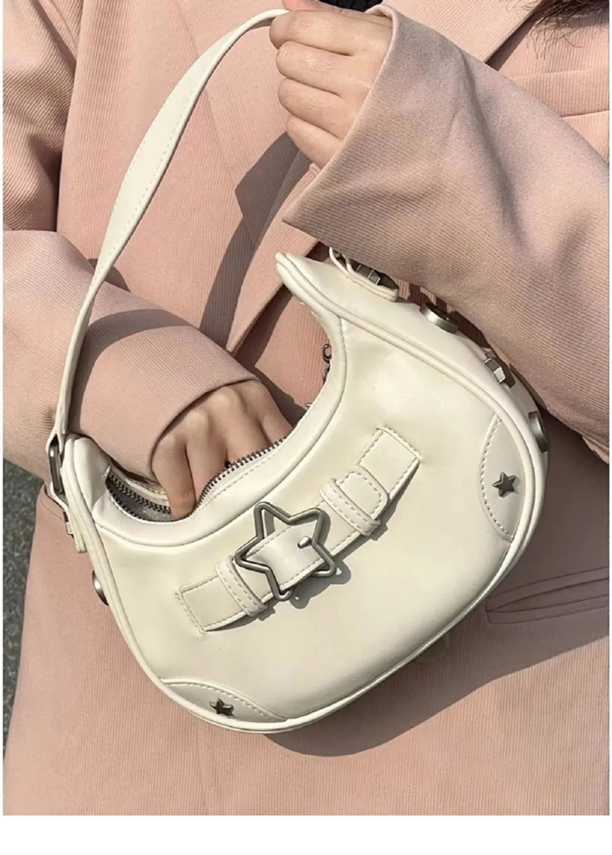 JIAERDI Vintage Star Denim Handbags Women 2023 New High Street Fairycore Casual Y2k Bags Ladies Harajuku Solid Underarm Bag Chic