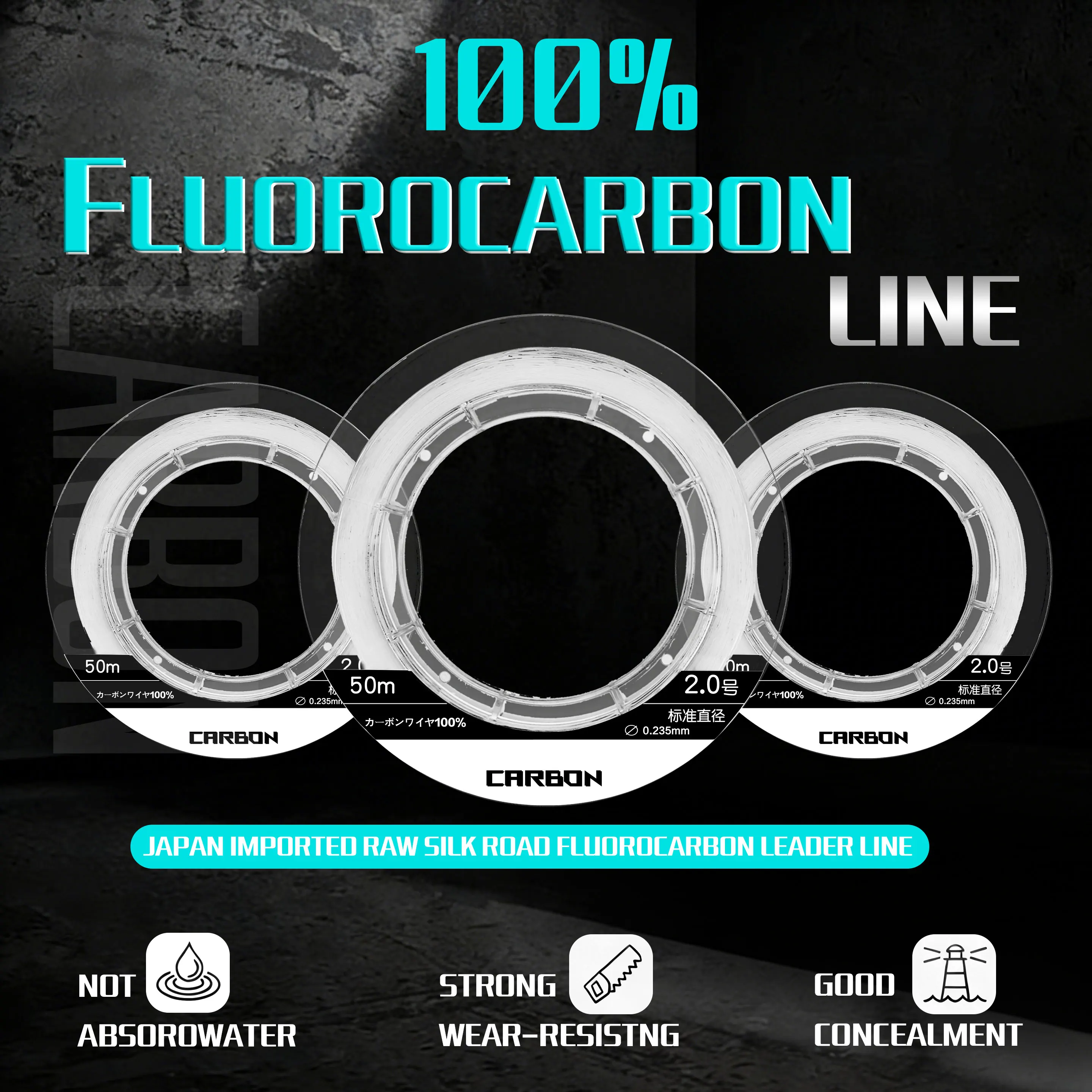 Fluorocarbon Line - Filo da Pesca 100% Fluorocarbon Giapponese,