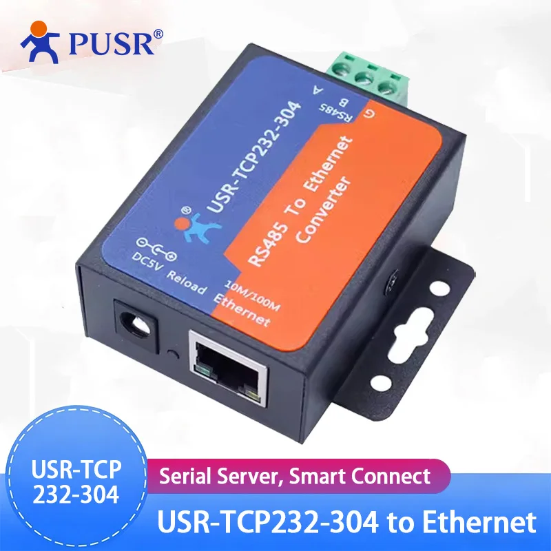 usr-tcp232-304-modbus-serial-port-rs485-to-ethernet-converter-server-data-transmission-dhcp-dns-supported