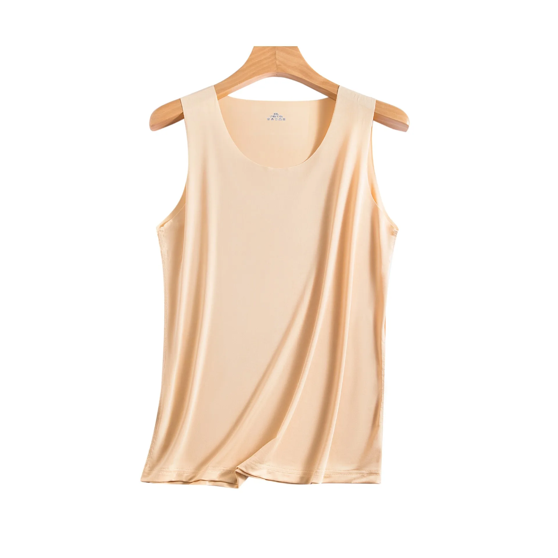 سترة نسائية من الحرير الجليدي بدون خياطة ملابس داخلية صيفية للتخسيس قميص بدون أكمام ملابس للطلاب بأكمام قصيرة ورقبة دائرية بل... #2