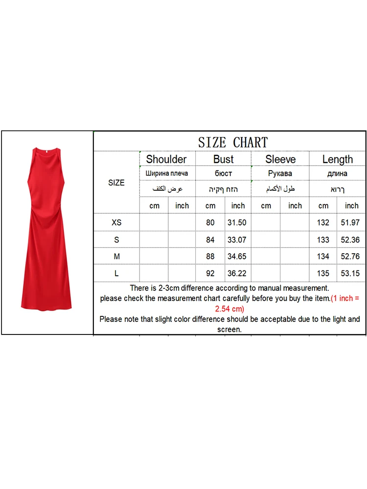 TRAF Elegant Women Summer Solid Pleated Dress Fashion Pile Collar Sleeveless Midi Party Dress Sexy Female Side Zipper Chic Dress