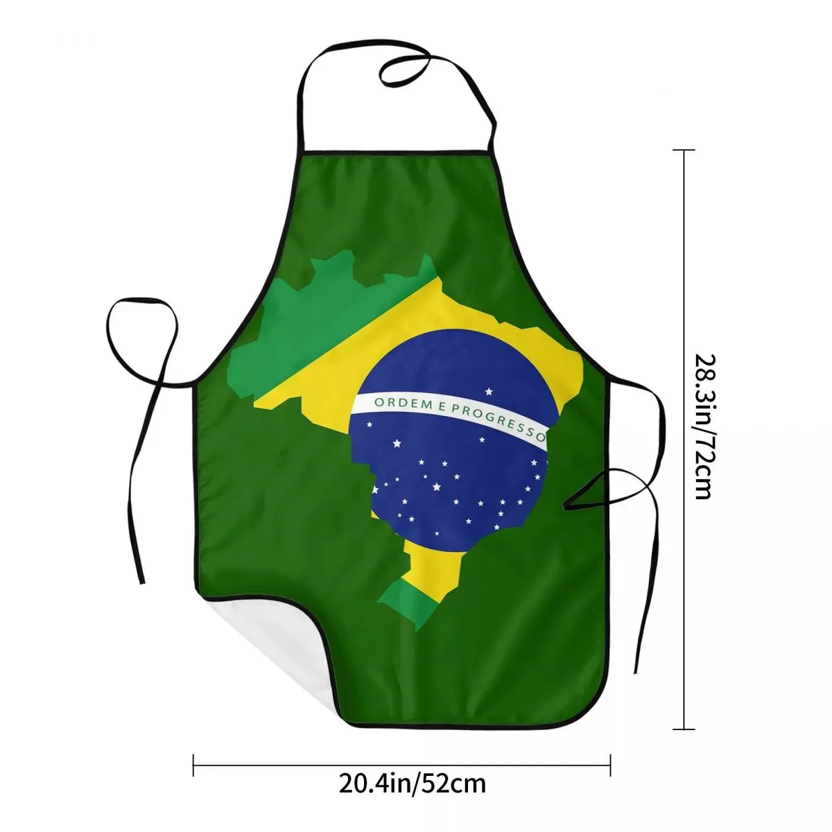 Flag Of Brazil Map Apron Chef Cooking Cuisine Tablier Sleeveless Bib Kitchen Cleaning Pinafore for Women Men Gardening