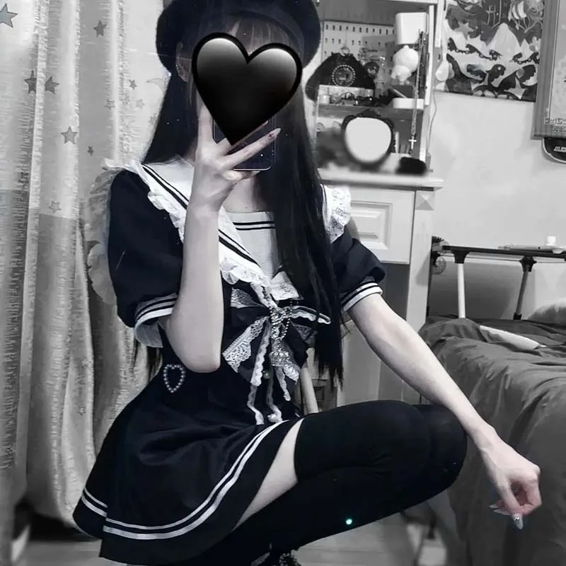 

Y2K Эстетическое платье в стиле Лолиты с бантом и шортами, японское женское милое платье-рубашка с расклешенными рукавами и пуговицами, облегающее вечерние мини-платье