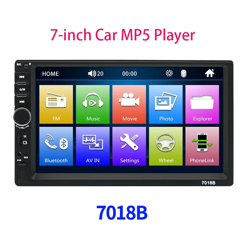 

7018B 7-inch Car MP5 Player Car Bluetooth MP4MP5 All-in-one Car USB Reverse Stereo Camera Radio Mp5 Multimedia