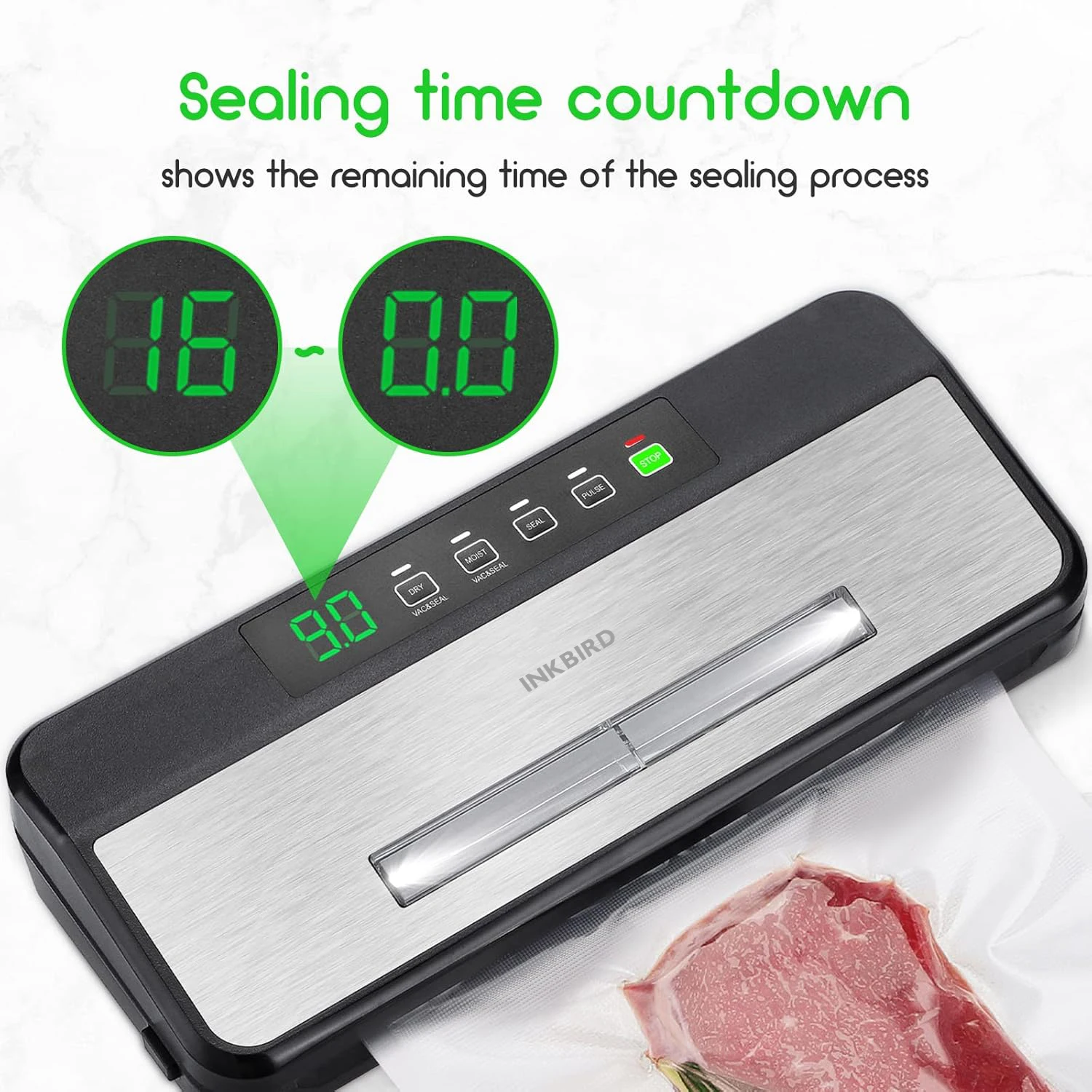 INKBIRD INK-VS03 Third Generation Vacuum Sealer 5 Operating Modes Electric Sealing Machine for Food Vegetable Fruit Preservation