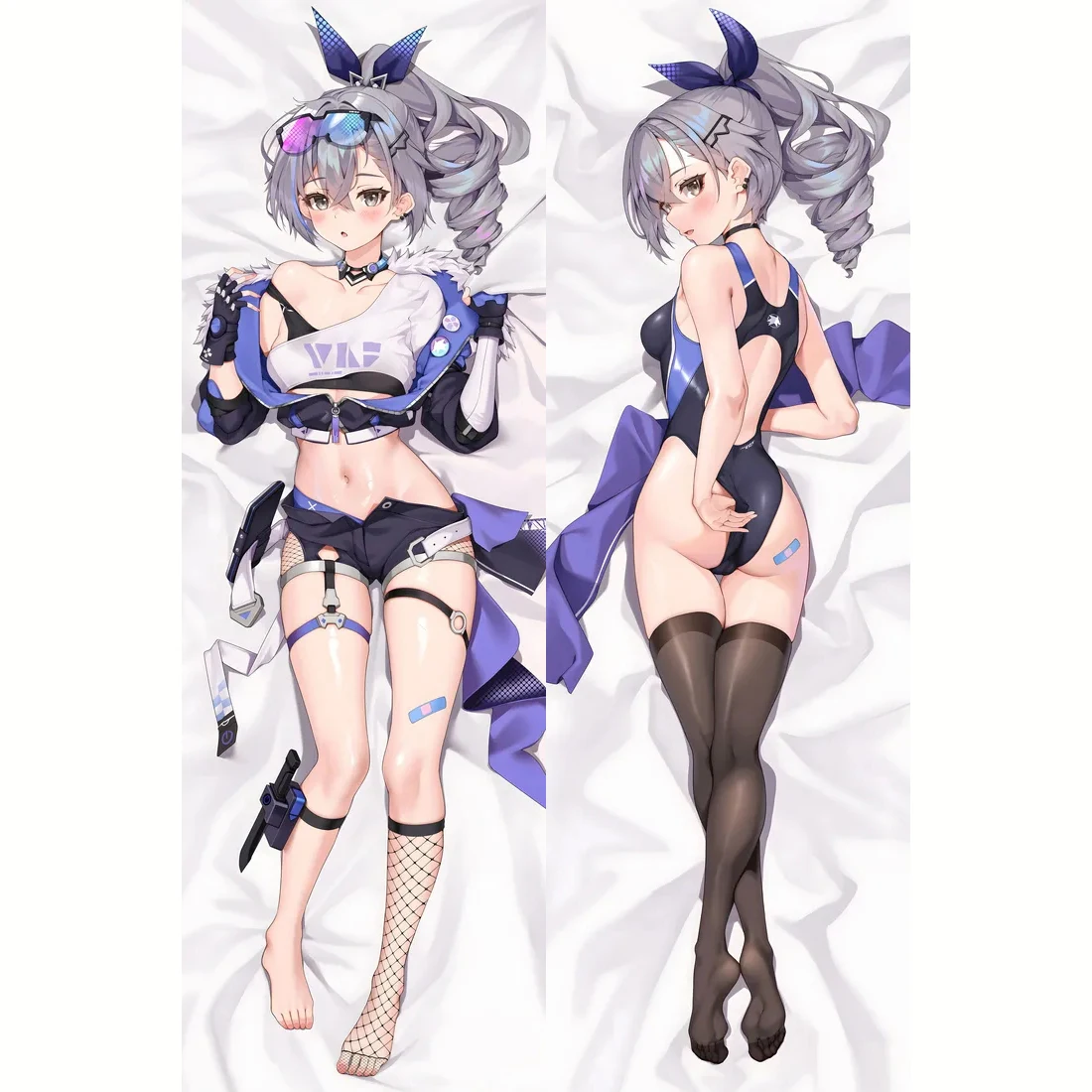 

Cute Silver Wolf Honkai: Star Rail Square Pillowcase Peach Skin 2WAY Decor Pillow Case Room Cushion Case