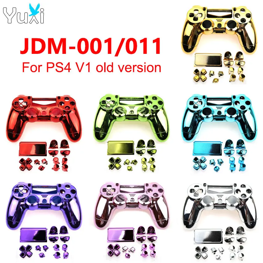 

YuXi Plastic Hard Shell For PS4 V1 Old Version JDM 001 011 Controller Housing Cover Skin Front Back Case & Buttons Mod Kit