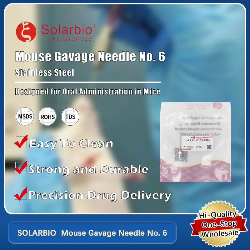 

SOLARBIO Mouse Gavage Needle No. 6 Stainless Steel Straight and Bent Tip for Laboratory and Research Original Product