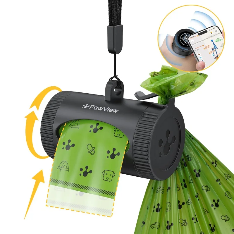 Smart Dogs Poop Bag Dispenser with 15 Bags Portable Hand Free Dog Poop Bag Holder Degradable Waste Bag Pets Cleaning Supplies