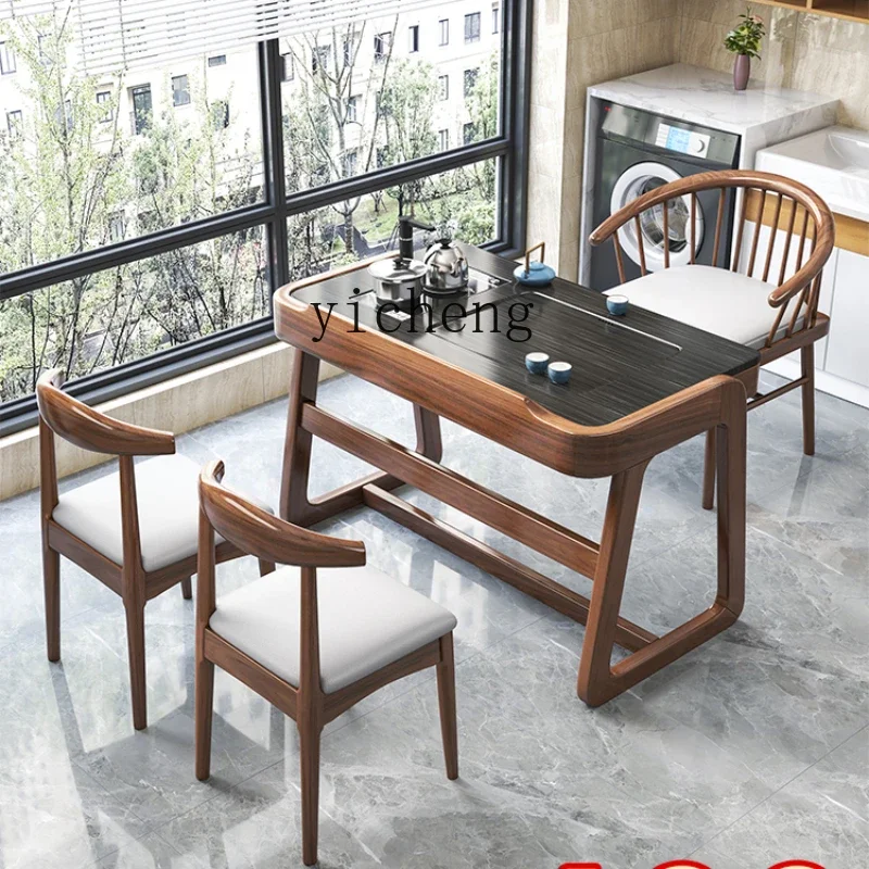 TQH-i7.7   balcony tea table and chair combination solid wood living room household small tea table new Chinese style