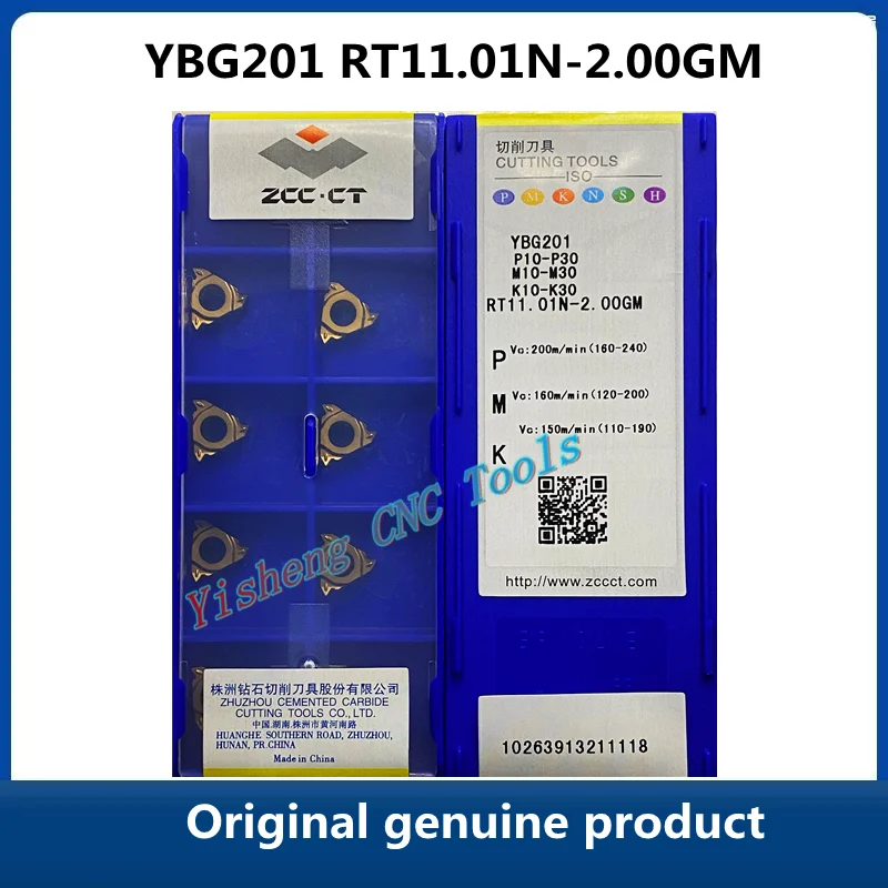 Free Shipping Original ZCC CT YBG201 RT11.01N-2.00GM YBG205 Carbide Inserts CNC Threaded turning tools Lathe Cutter Tools