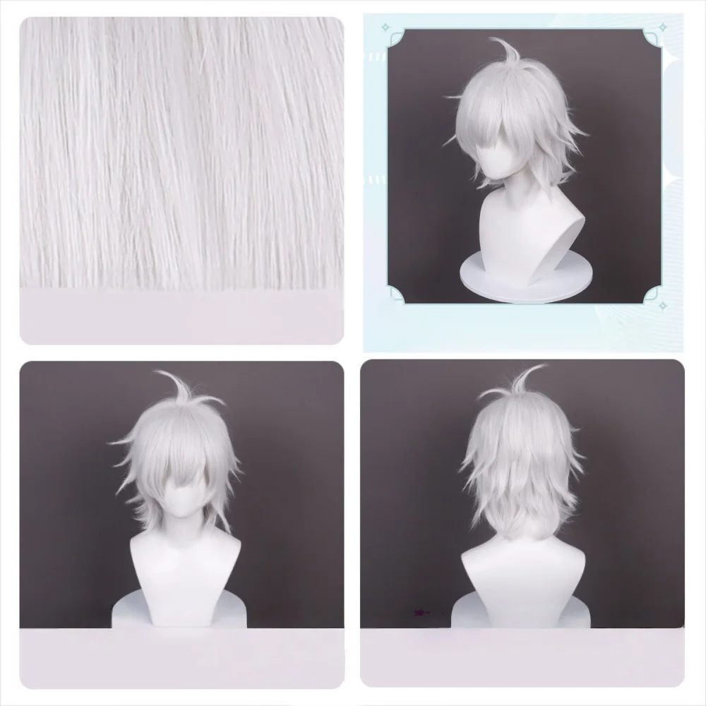 Anime Satoru Gojo Cosplay Wig Satoru Gojo Rose Net Wig Halloween Party Cos 6