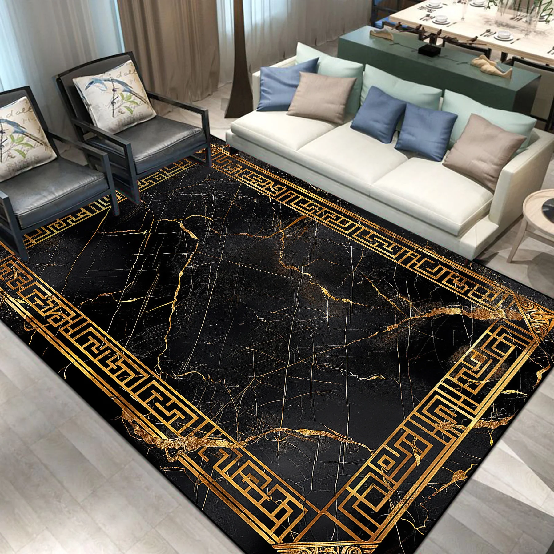 Europe and America Luxury Carpet for Living Room Marble Decoration Sofa Rug Large Area Bedroom Bedside Carpets Coffee Tables Mat