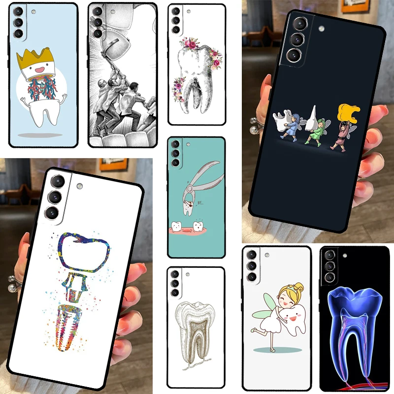 Dentist Dental Teeth Tooth Doctor Case For Samsung Galaxy S22 S23 Ultra S20 S21 FE Note 10 Plus S8 S9 S10 Note20 Ultra Cover