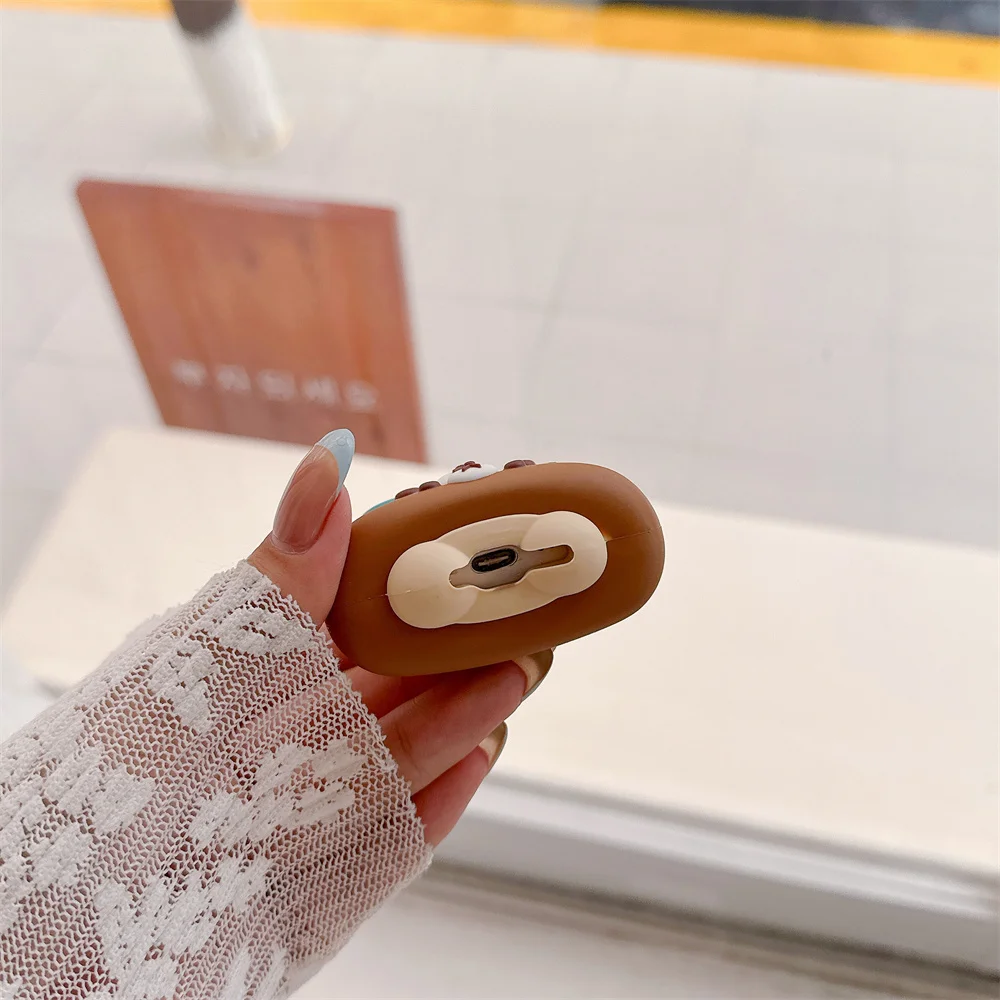 Funny Rilakkuma 3D Earphone Case Silicone Shockproof Cover for Apple Airpods Pro3 Pro2 4 Case Airpods 4 Headpone Case Cover view 6