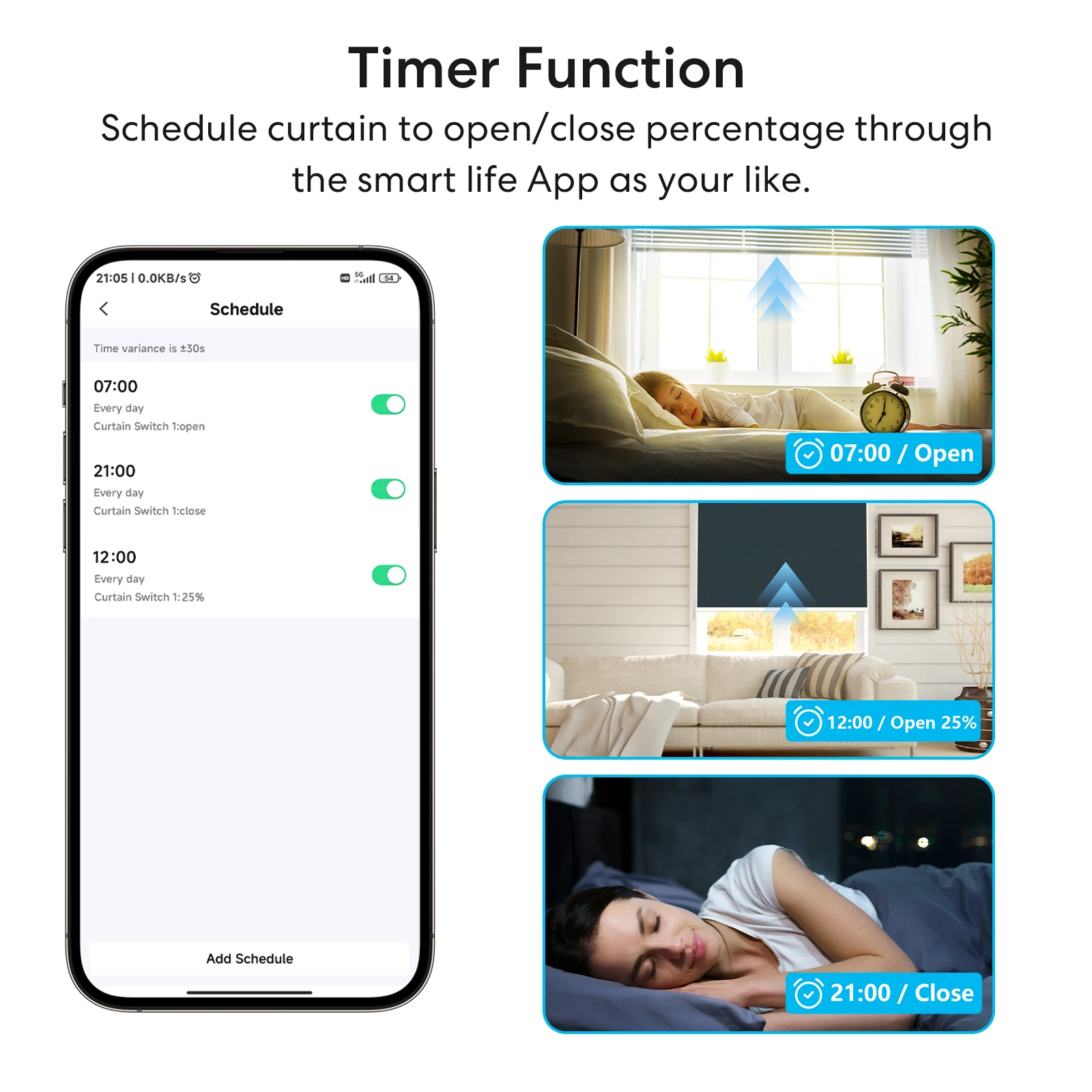 QCSMART Modulo interruttore tenda WiFi per motori persiane Controllo percentuale Tuya Voce di Google Alexa Funziona con spedizione veloce