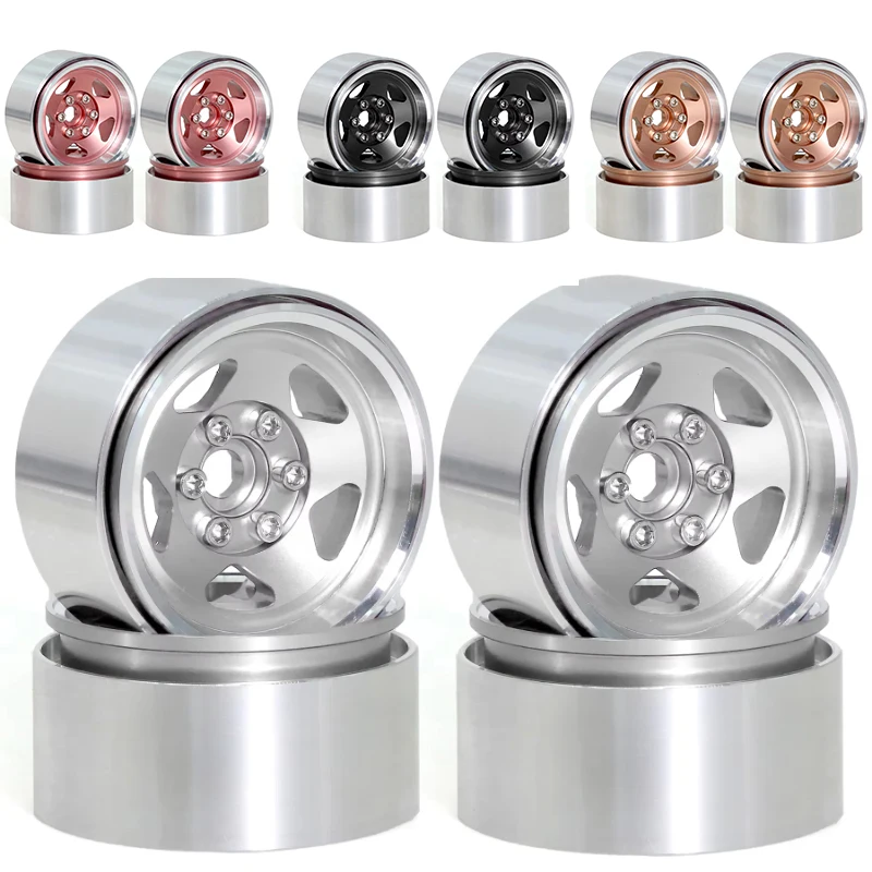 

High - Quality 4pcs 1.9 Inch Beadlock RC Wheel Rim Set with Wheel Hub, Fit for 1:10 Axial SCX10 II 90046, SCX10 III AXI03007