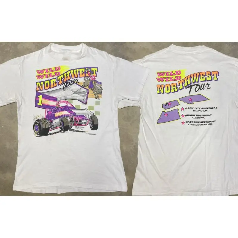 Vintage 1994 World of Outlaws “Wild Wild” Camiseta para eventos de gira del noroeste