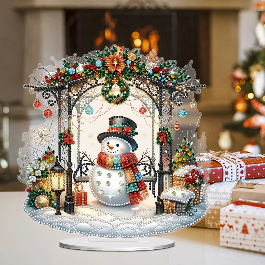 Description Picture 5 of itemChristmas Snowman Diamond Painting Tabletop Ornaments Kit Cute 5D DIY Diamond Art Tabletop Decorations Bedroom Table Decor